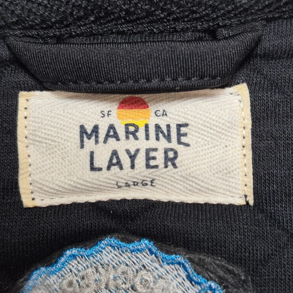 Marine Layer Corbet Quilted Vest Mens Large Black Full Zip - Picture 3 of 11